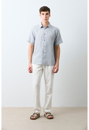 Camisa Manga Corta Rayas Para Hombre Nara Camisa Manga Corta Rayas Para Hombre Nara Azul XL VÉLEZ