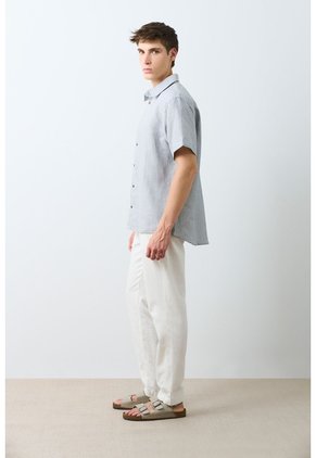 Camisa Manga Corta Rayas Para Hombre Nara Camisa Manga Corta Rayas Para Hombre Nara Azul XL VÉLEZ