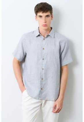 Camisa Manga Corta Rayas Para Hombre Nara Camisa Manga Corta Rayas Para Hombre Nara Azul XL VÉLEZ