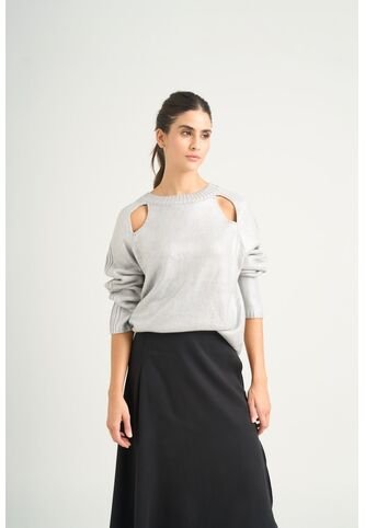 Sweater Star En Tejido Rectilíneo Para Mujer Efecto Metalizado Sweater Star En Tejido Rectilíneo Para Mujer Efecto Metalizado Gris XS VÉLEZ Vélez