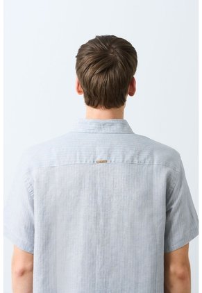 Camisa Manga Corta Rayas Para Hombre Nara Camisa Manga Corta Rayas Para Hombre Nara Azul XL VÉLEZ