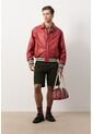 Chaqueta Bomber En Cuero Envejecido Para Hombre Chaqueta Bomber En Cuero Envejecido Para Hombre Rojo XL VÉLEZ de Vélez