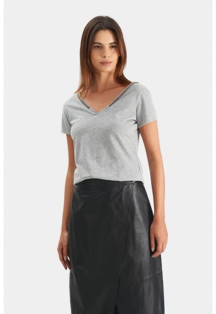 Camiseta Millare Para Mujer Manga Corta Gris Camiseta Millare Para Mujer Manga Corta Gris S VÉLEZ