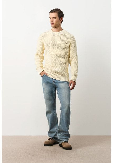 Sweater Oversized Para Hombre Cayena Sweater Oversized Para Hombre Cayena Crema XS VÉLEZ