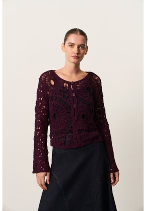 Cardigan Tejido Oversize Para Mujer Luma Cardigan Tejido Oversize Para Mujer Luma Vinotinto S VÉLEZ