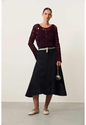 Cardigan Tejido Oversize Para Mujer Luma Cardigan Tejido Oversize Para Mujer Luma Vinotinto S VÉLEZ