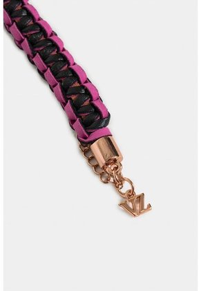 Manilla Trenzada De Cuero Para Mujer Dúo Color