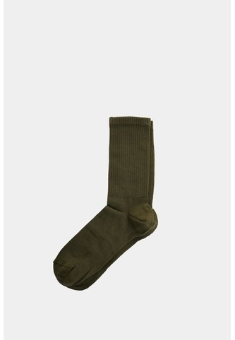 Calcetines Media Pierna Acanalado Para Hombre Diseño Deportivo Calcetines Media Pierna Acanalado Para Hombre Diseño Deportivo Verde Oliva XS VÉLEZ Vélez