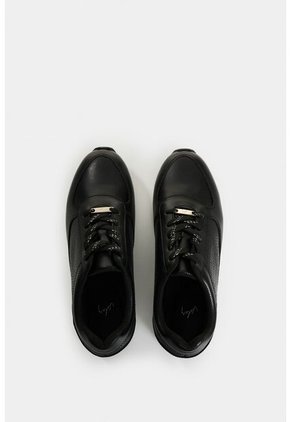 Tenis De Cuero Con Detalle Grabado Para Mujer Tropical 2 Tenis De Cuero Con Detalle Grabado Para Mujer Tropical 2 Negro 36 VÉLEZ