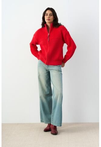 Sweater Tejido Silueta Bomber Astra Sweater Tejido Silueta Bomber Astra Rojo XS VÉLEZ Vélez