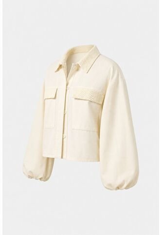 Chaqueta Senda Trucker Para Mujer Oversized Chaqueta Senda Trucker Para Mujer Oversized Crema L VÉLEZ Vélez