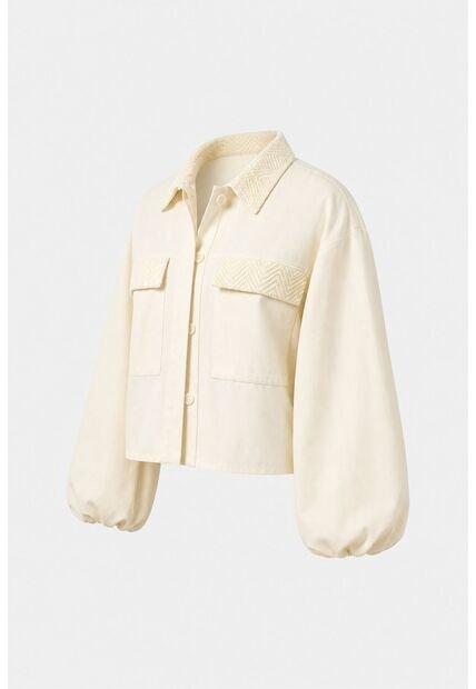 Chaqueta Senda Trucker Para Mujer Oversized Chaqueta Senda Trucker Para Mujer Oversized Crema L VÉLEZ