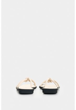 Sandalia Plana De Cuero Para Mujer Sole Sandalia Plana De Cuero Para Mujer Sole Blanco 36 VÉLEZ