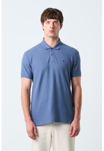 Polo Manga Corta Essential Para Hombre Textura Polo Manga Corta Essential Para Hombre Textura Azul M VÉLEZ Vélez