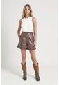 Short Trébol De Cuero Para Mujer Cinturón Con Hebilla Short Trébol De Cuero Para Mujer Cinturón Con Hebilla Cafe 14 VÉLEZ de Vélez