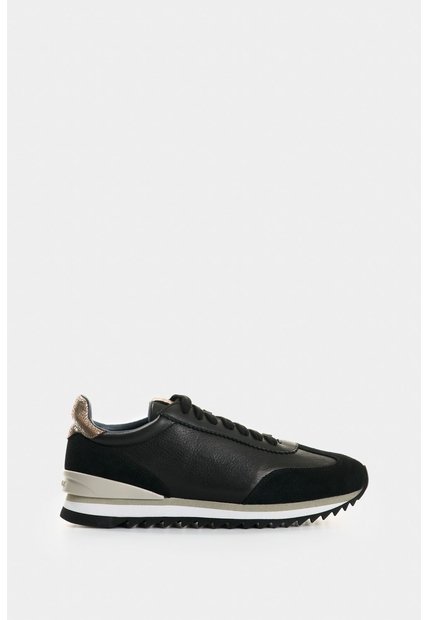 Tenis De Cuero Y Folia Para Mujer Gem Tenis De Cuero Y Folia Para Mujer Gem Negro 38 VÉLEZ