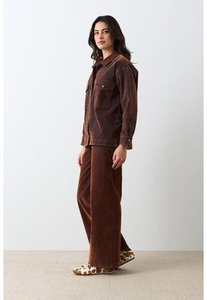 Chaqueta Oversized En Denim Gamuzado Para Mujer Bronce Chaqueta Oversized En Denim Gamuzado Para Mujer Bronce Bronce XL VÉLEZ