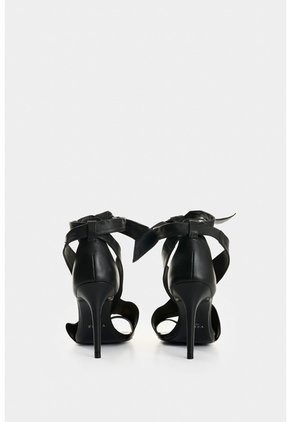 Sandalia Tacón Nucifera De Cuero Para Mujer Straps Sandalia Tacón Nucifera De Cuero Para Mujer Straps Negro 37 VÉLEZ