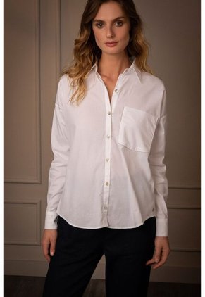 Camisa Basic Para Mujer Popelina Manga Larga Blanco Camisa Basic Para Mujer Popelina Manga Larga Blanco L VÉLEZ