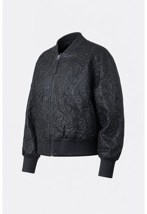 Bomber De Cuero Repujado Para Mujer Sira Bomber De Cuero Repujado Para Mujer Sira Negro XL VÉLEZ