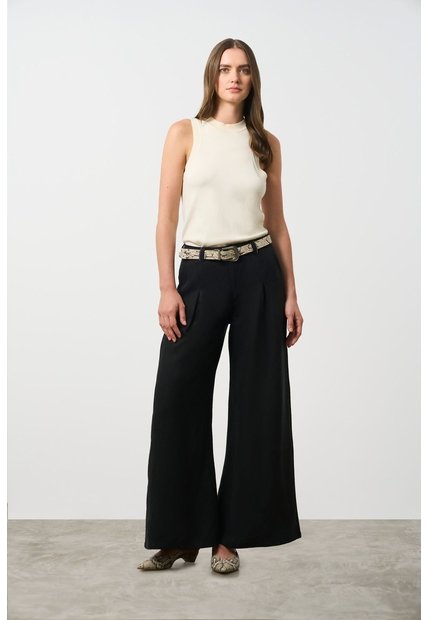 Pantalón Loa Palazzo Tiro Alto Para Mujer Pantalón Loa Palazzo Tiro Alto Para Mujer Negro 10 VÉLEZ