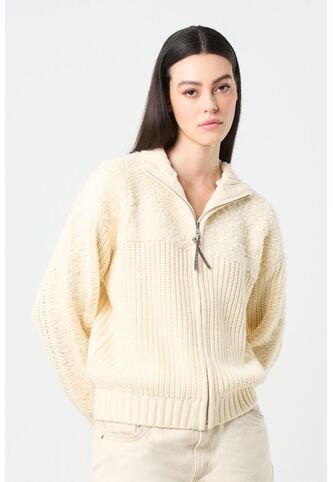 Sweater Tejido Silueta Bomber Astra Sweater Tejido Silueta Bomber Astra Crema S VÉLEZ Vélez