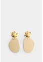 Arete Flor Metalizada De Cuero Para Mujer Lumia Arete Flor Metalizada De Cuero Para Mujer Lumia Dorado VÉLEZ de Vélez