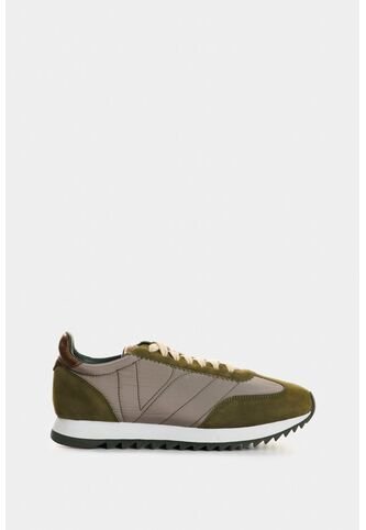 Tenis De Cuero Y Textil Para Mujer Flora Tenis De Cuero Y Textil Para Mujer Flora Verde Oliva 36 VÉLEZ Vélez