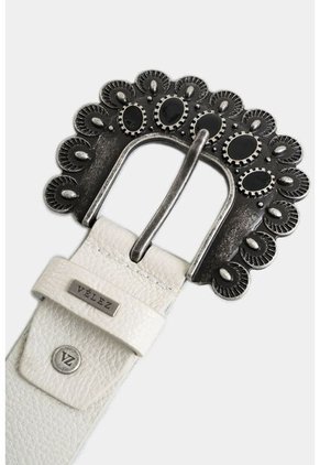 Cinturón Unifaz Mars De Cuero Para Mujer Silueta Hexagonal Cinturón Unifaz Mars De Cuero Para Mujer Silueta Hexagonal Blanco S VÉLEZ