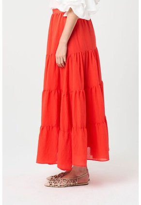 Falda Maxi En Tejido Plano Para Mujer Hazel Falda Maxi En Tejido Plano Para Mujer Hazel Rojo 10 VÉLEZ