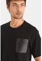 Camiseta En Algodón Para Hombre Bolsillo Cuero Camiseta En Algodón Para Hombre Bolsillo Cuero Negro L VÉLEZ de Vélez