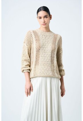 Sweater Alhena Tejido Para Mujer Detalle Lentejuelas Sweater Alhena Tejido Para Mujer Detalle Lentejuelas Crema L VÉLEZ
