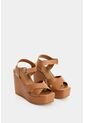 Sandalia Plataforma De Cuero Para Mujer Luzia Sandalia Plataforma De Cuero Para Mujer Luzia Miel 41 VÉLEZ de Vélez