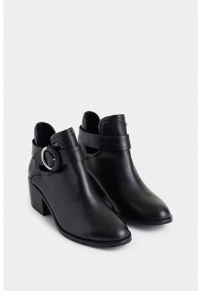 Botines Tacón Campina De Cuero Hebilla Negro Botines Tacón Campina De Cuero Hebilla Negro 36 VÉLEZ