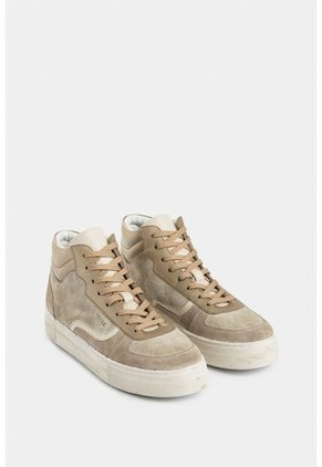 Tenis Tipo Bota Magena De Cuero Para Mujer Acabado Vintage Tenis Tipo Bota Magena De Cuero Para Mujer Acabado Vintage Arena 41 VÉLEZ