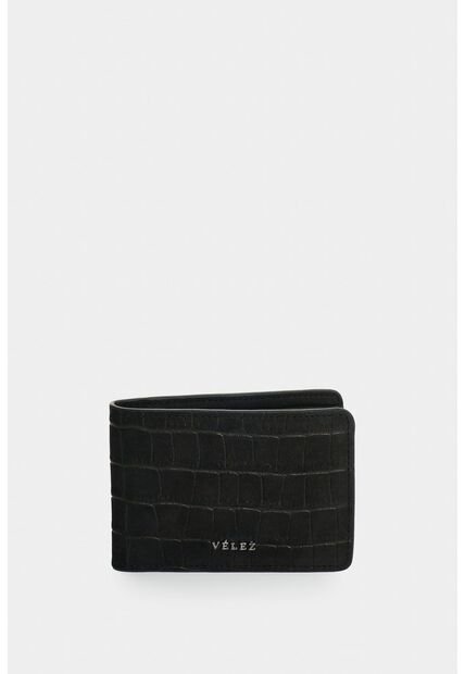 Billetera En Cuero Nobuck Croco Para Hombre Tessa 2.0 Billetera En Cuero Nobuck Croco Para Hombre Tessa 2.0 Negro VÉLEZ
