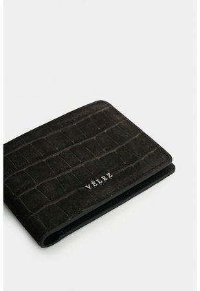Billetera En Cuero Nobuck Croco Para Hombre Tessa 2.0 Billetera En Cuero Nobuck Croco Para Hombre Tessa 2.0 Negro VÉLEZ