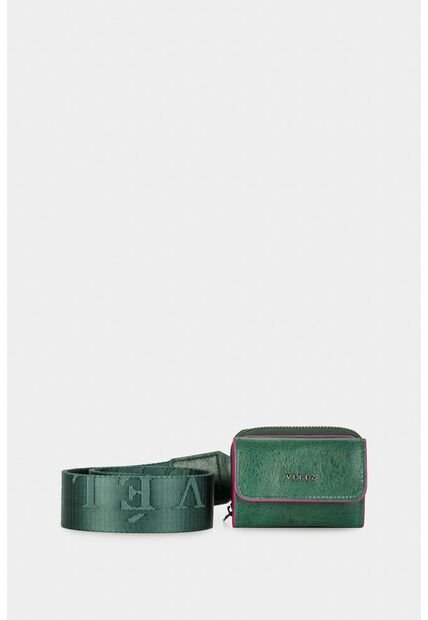 Monedero Tropical De Cuero Para Mujer Cargadera Removible Monedero Tropical De Cuero Para Mujer Cargadera Removible Verde Vélez