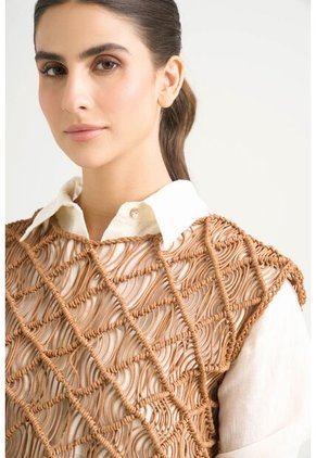 Chaleco Tejido De Cuero Para Mujer Ciruela Chaleco Tejido De Cuero Para Mujer Ciruela Natural XL VÉLEZ