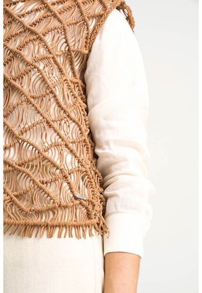 Chaleco Tejido De Cuero Para Mujer Ciruela Chaleco Tejido De Cuero Para Mujer Ciruela Natural XL VÉLEZ