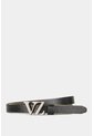 Cinturón Unifaz Monograma De Cuero Para Mujer Chapa VZ Cinturón Unifaz Monograma De Cuero Para Mujer Chapa VZ Negro M VÉLEZ de Vélez