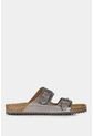 Sandalias Planas De Cuero Folia Para Mujer Hebillas Tipo Concho Sandalias Planas De Cuero Folia Para Mujer Hebillas Tipo Concho Gris Pistola 37 Vélez de Vélez