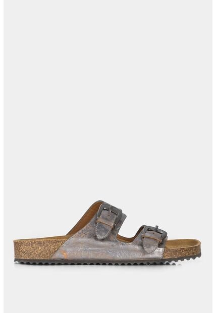 Sandalias Planas De Cuero Folia Para Mujer Hebillas Tipo Concho Sandalias Planas De Cuero Folia Para Mujer Hebillas Tipo Concho Gris Pistola 37 Vélez