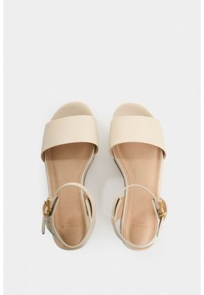 Sandalia Plataforma De Cuero Para Mujer Soren Sandalia Plataforma De Cuero Para Mujer Soren Beige 35 VÉLEZ
