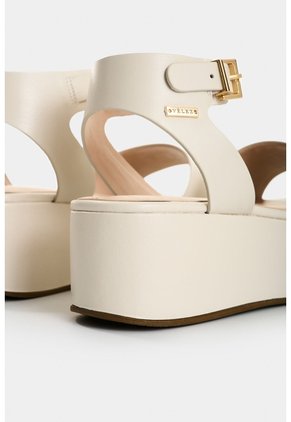Sandalia Plataforma De Cuero Para Mujer Soren Sandalia Plataforma De Cuero Para Mujer Soren Beige 35 VÉLEZ