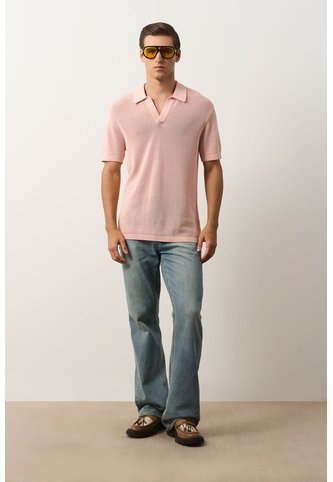 Polo Manga Corta Tejida Para Hombre Dunas Polo Manga Corta Tejida Para Hombre Dunas Rosado XS VÉLEZ Vélez