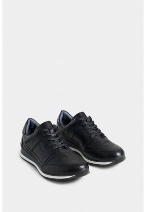 Tenis Devant De Cuero Para Hombre Cortes Efecto Envejecido Tenis Devant De Cuero Para Hombre Cortes Efecto Envejecido Negro 43 Vélez