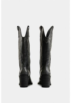 Botas Texanas Riveros De Cuero Para Mujer Bordado Decorativo Botas Texanas Riveros De Cuero Para Mujer Bordado Decorativo Negro 41 VÉLEZ