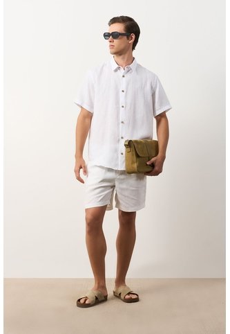 Camisa En Lino Manga Corta Siena Para Hombre Camisa En Lino Manga Corta Siena Para Hombre Blanco XXL VÉLEZ Vélez