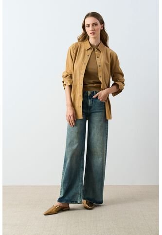 Jean Wide Leg High Waist Para Mujer Aqua Jean Wide Leg High Waist Para Mujer Aqua Azul 10 VÉLEZ Vélez